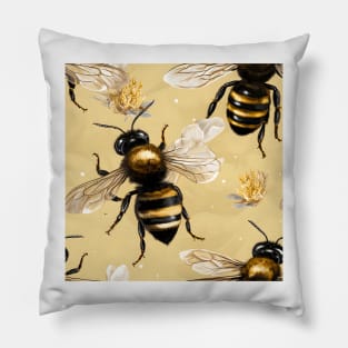 Honeycomb and Bee Pattern 5 Pillow