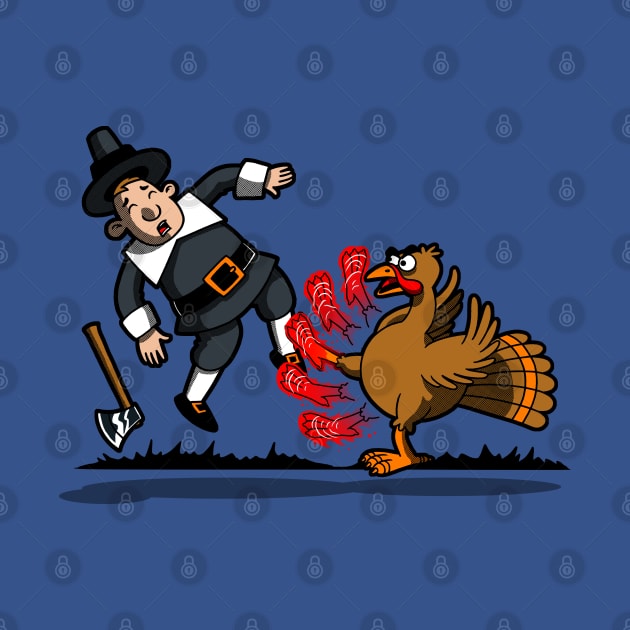 Retaliation Street Fighting Inspired Funny Thanksgiving Day Turkey Cartoon by BoggsNicolas