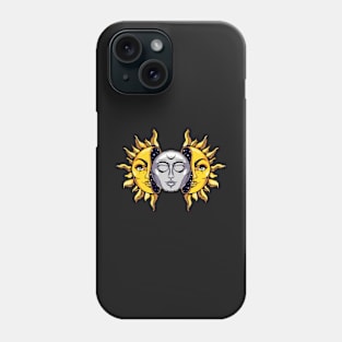 vintage sun moon space Phone Case