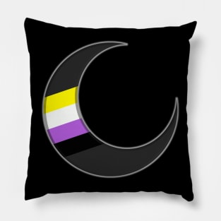 Nonbinary Pride Crescent Moon Pillow