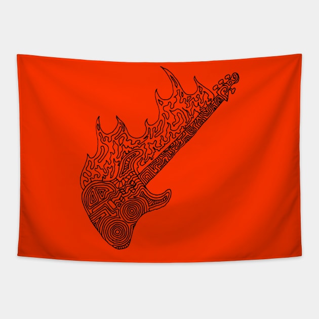 Flaming Bass Tapestry by PsychedelicDesignCompany