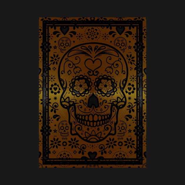 Gold sugar skull by Durro