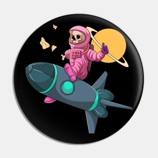 Zombie Space Astronaut Skull Pin