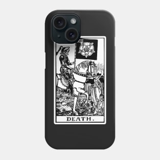 XII. Death Tarot Card | Black and white Phone Case