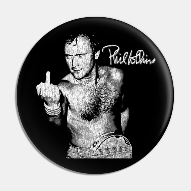 Funny Phil Collins Fan Art White Pin by Bingung Mikir Nama Design