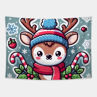 Cute Deer Christmas Tapestry