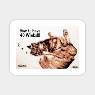 Friendly, lovable dog having 40 Winks ( a snooze) A portrait by #AllansArts Magnet