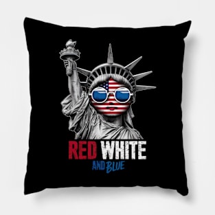 American Flag Statue of Liberty Fashion Tee Pillow