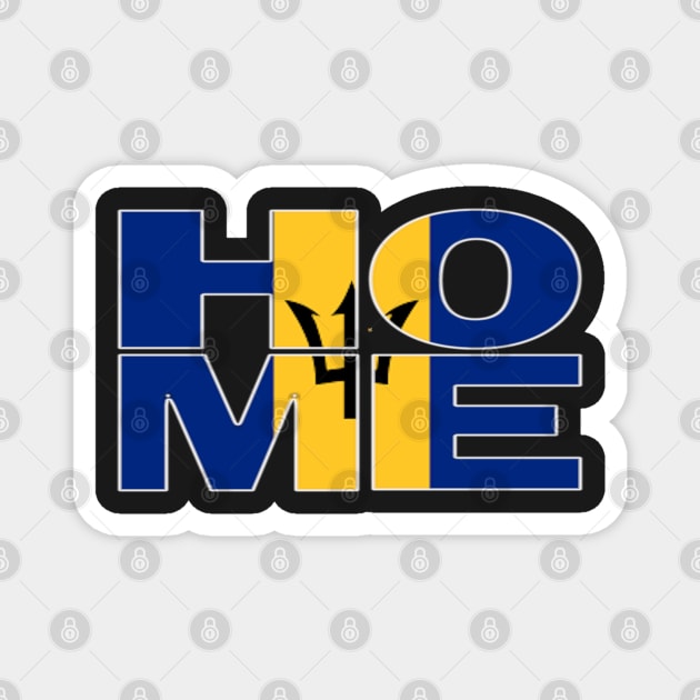 Barbados Flag Collection Spelling HOME - Bajan - Soca Mode Magnet by Soca-Mode