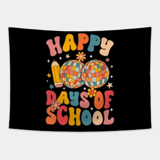 Happy 100 Days of School Retro Disco 100th Day Teacher Kids Tapestry