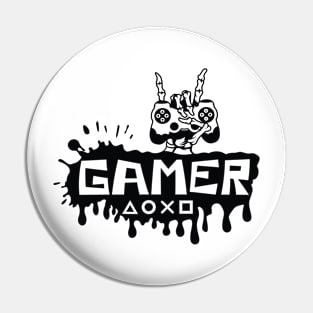 "Gamer" Skeleton Hands Pin