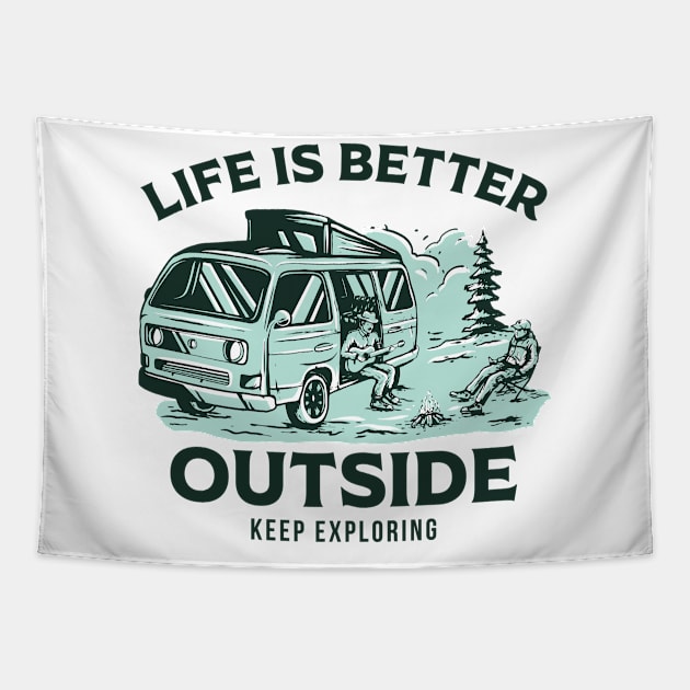 outdoor shirt | life is better outside Tapestry by ogdsg