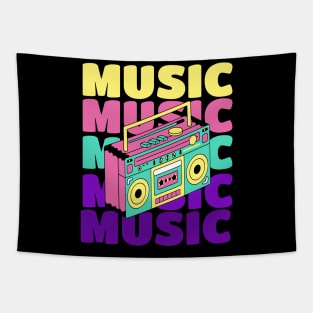 Retro 80s Music Tapestry