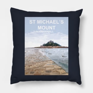 St Michaels Mount Summer Cornwall art gift. Marazion Pillow