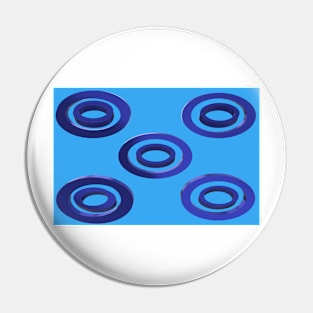 Five Blue 3D Circles Pin