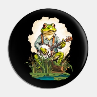 Frog Playing A Banjo Pin