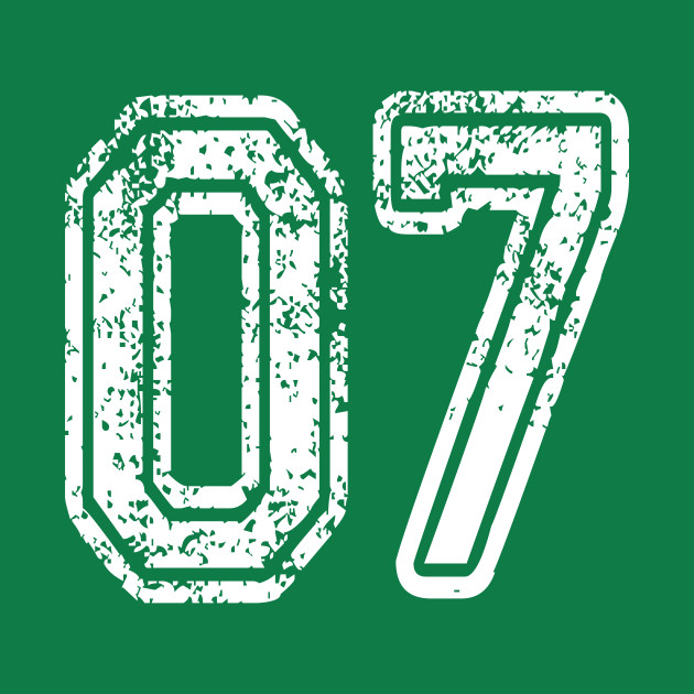 Number 07 Grungy in white by Sterling