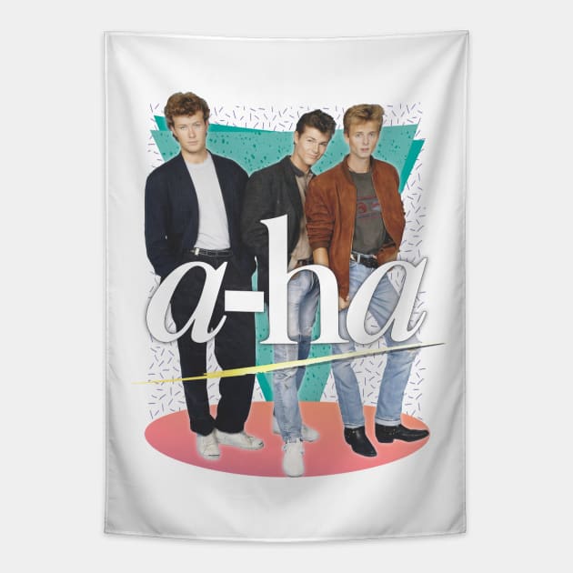 Vintage Style 80s A-Ha Design Tapestry by DankFutura