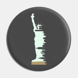 New York Statue of Liberty Skyline Pin