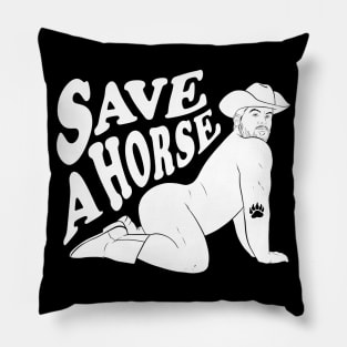 Save a horse vol.2 - Bryton Wood - black and white Pillow