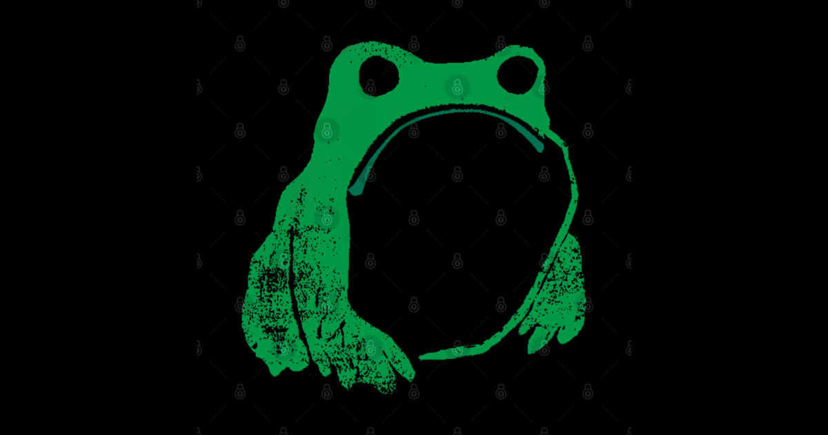 Frowny Frog - Frog - Sticker | TeePublic
