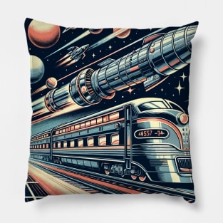 Cosmic Railways: Journey on the Starlight Express Pillow