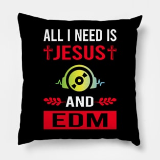 I Need Jesus And EDM Pillow