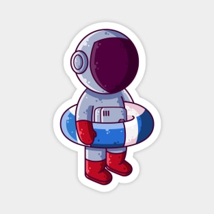 Cute Astronaut Swimming Ring Cartoon Magnet