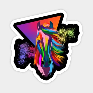 Rainbow Horse Colorful look Magnet