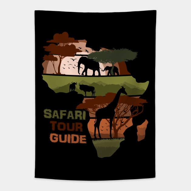 Safari Tour Guide Tapestry by Nerd_art