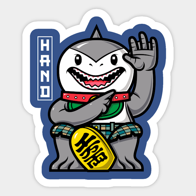 Lucky Shark Hand - Shark - Sticker