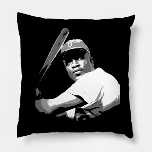 jackie robinson black and white Pillow