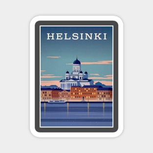 Helsinki Finland Waterfront Harbor Waterfront Scene Print Magnet