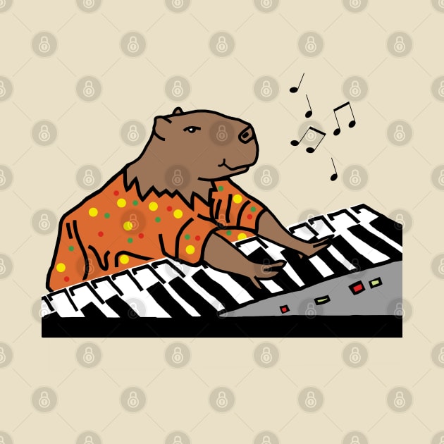 Funny Capybara Plays Piano by ellenhenryart