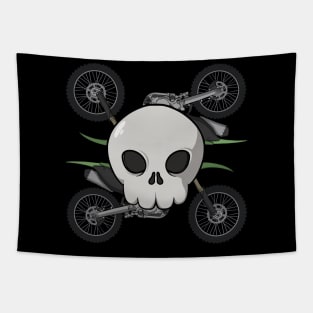 Motocross crew Jolly Roger pirate flag (no caption) Tapestry
