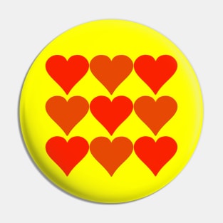 Nine red hearts. Pin