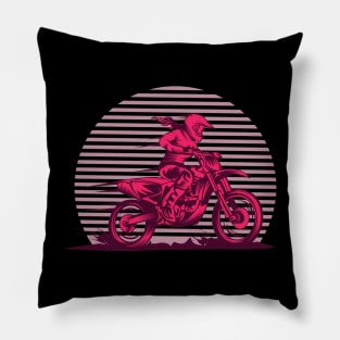 Sunset Rider: Lady Blazes Trails in Style (Off-road motorcycle) Pillow