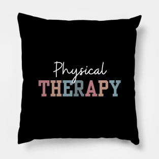 Colorful Physical Therapy Design With White Letters Pillow