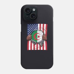 Algeria Flag American Flag Ripped - Gift for Algerian From Algeria Phone Case