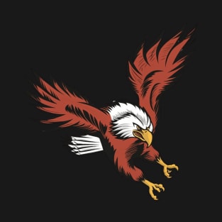 A determined eagle in mid-flight, focused on its prey with a keen gaze T-Shirt