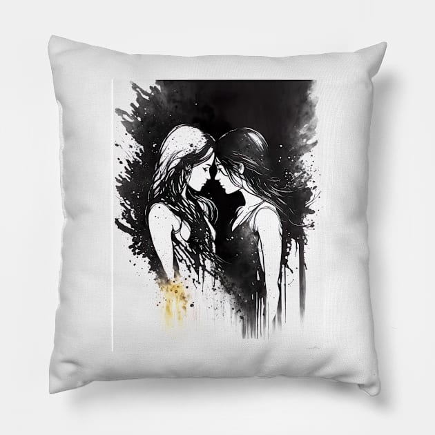 Lesbian Pride - An abstract expression of Love Pillow by UmagineArts