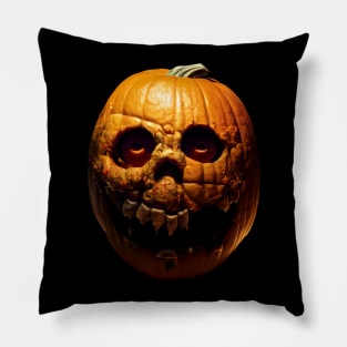 Scary Halloween Pumpkin Art Pillow