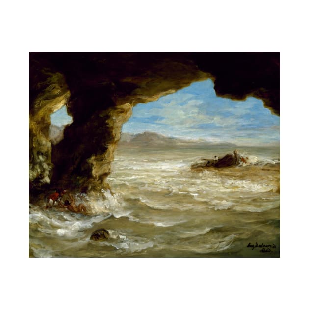 Shipwreck on the Coast by Eugene Delacroix by Classic Art Stall