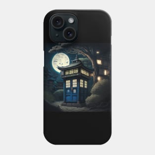 Illustration of Tardis in night Japan Phone Case