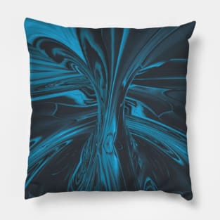 Space Marble Teal Acrylic Fluid Pour Pillow