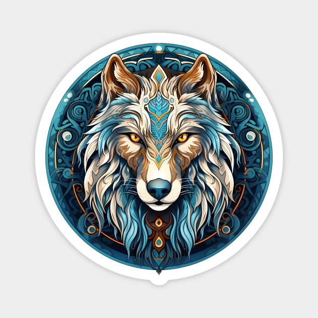 Winter Wolf Spirit - Wolf Head Magnet by Seraphine