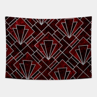 Red Ruby and Silver Art Deco Tapestry