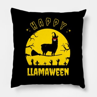 Happy llamaween llama witch Pillow