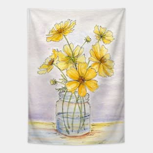 Yellow Cosmos, Still Life Tapestry