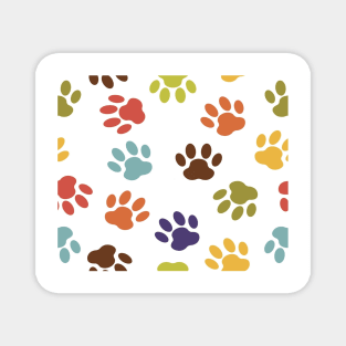 colourful dog paw prints Magnet